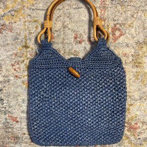 Straw bamboo purse